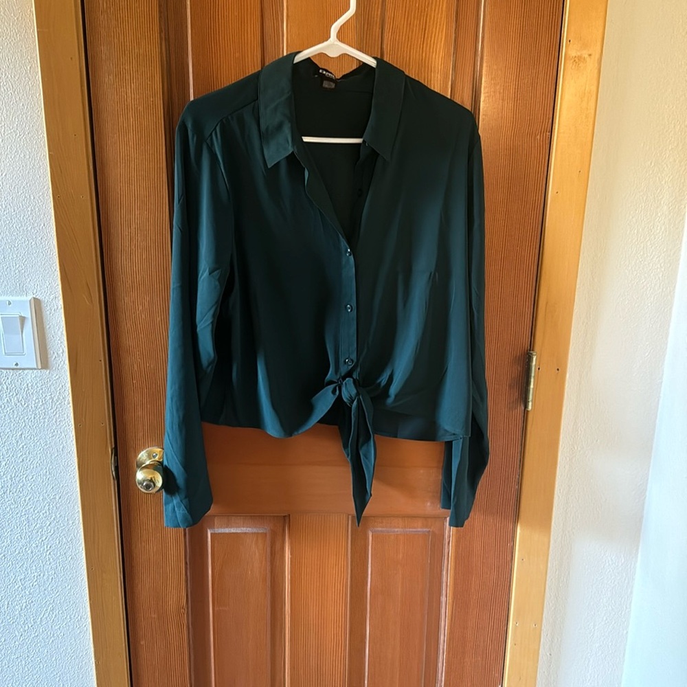 Express portofino, cropped with tie, green size L